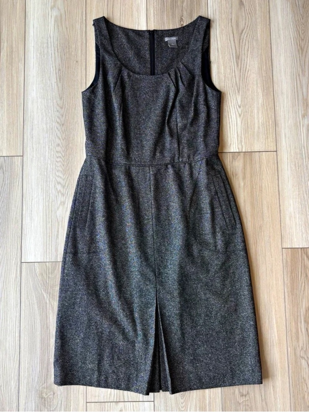 Ann Taylor Charcoal Gray Sleeveless Sheath Dress